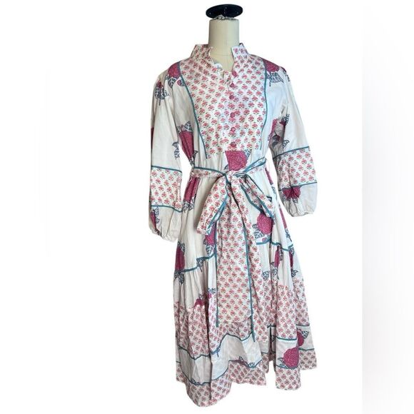 Tuckernuck Sue Sartor Exclusive Rosy Marigold Flounce Dress size medium,… - Picture 1 of 10